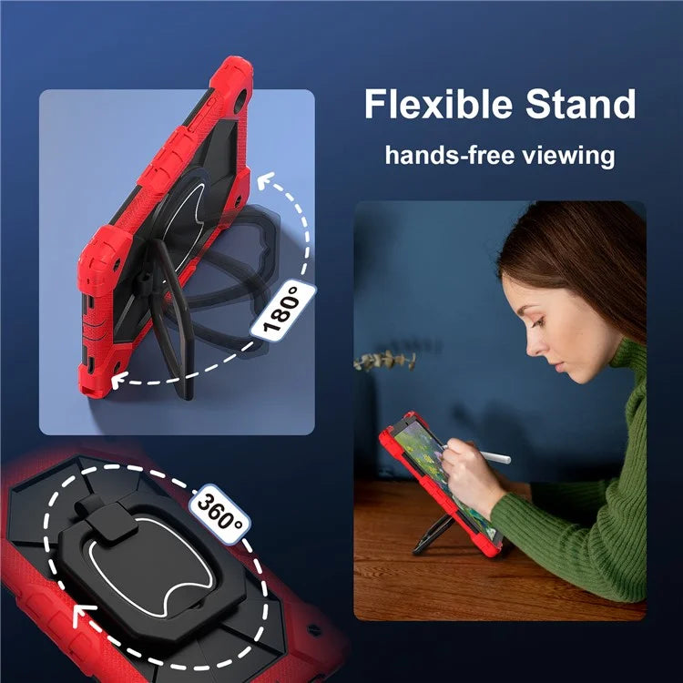 C3 for Samsung Galaxy Tab A8 10.5 (2021) / (2022) Tablet Case Silicone+PC Cover with Shoulder Strap