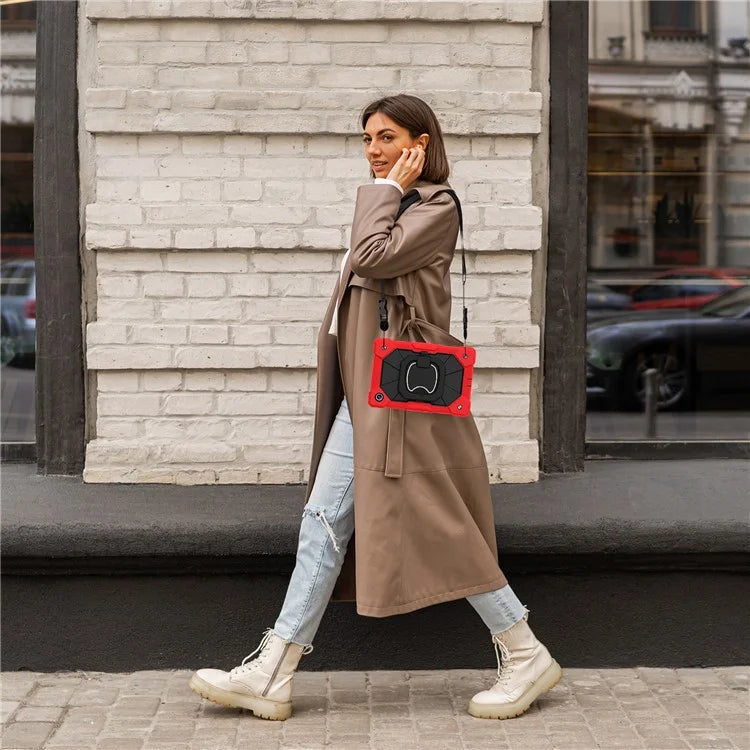 C3 for Samsung Galaxy Tab A8 10.5 (2021) / (2022) Tablet Case Silicone+PC Cover with Shoulder Strap