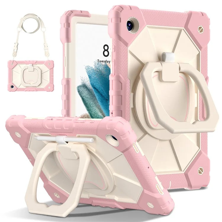 C3 for Samsung Galaxy Tab A8 10.5 (2021) / (2022) Tablet Case Silicone+PC Cover with Shoulder Strap