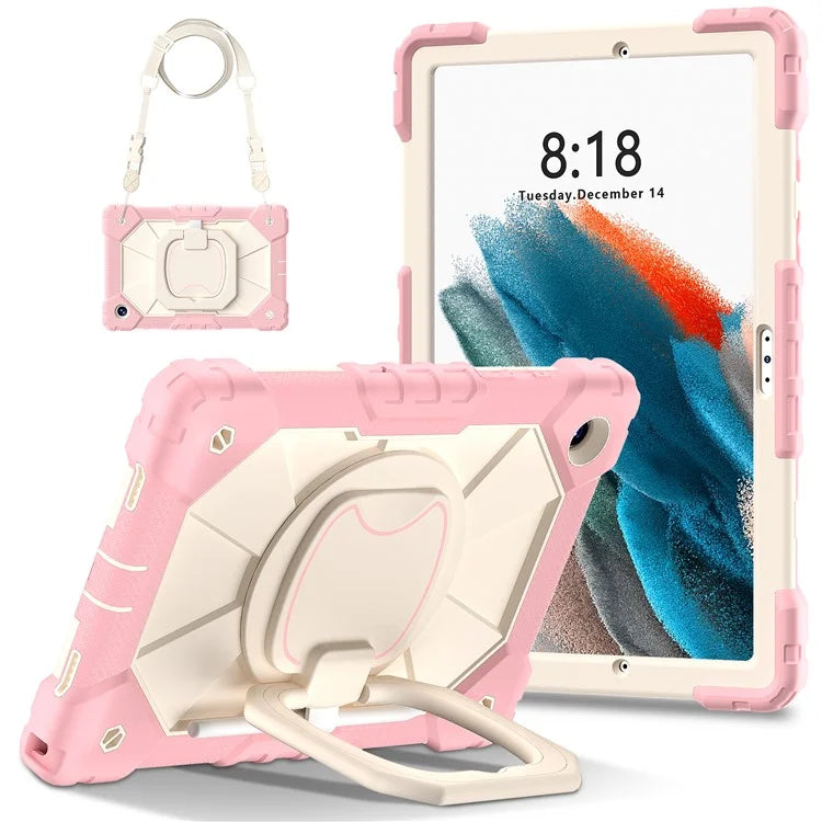 C3 for Samsung Galaxy Tab A8 10.5 (2021) / (2022) Tablet Case Silicone+PC Cover with Shoulder Strap