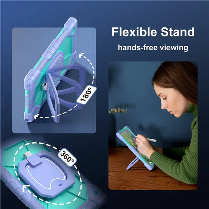 C3 for Samsung Galaxy Tab A8 10.5 (2021) / (2022) Tablet Case Silicone+PC Cover with Shoulder Strap