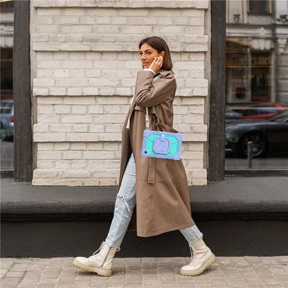 C3 for Samsung Galaxy Tab A8 10.5 (2021) / (2022) Tablet Case Silicone+PC Cover with Shoulder Strap