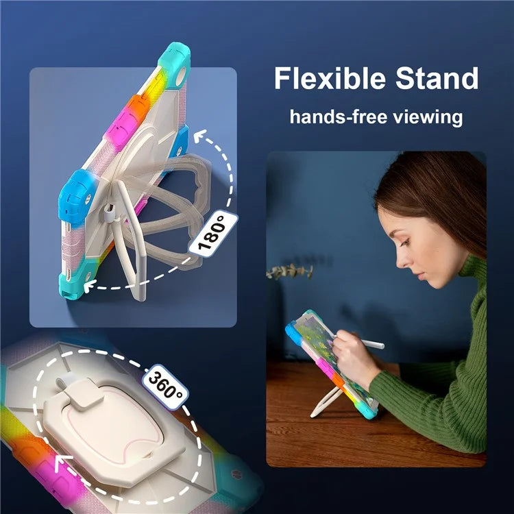 C3 for Samsung Galaxy Tab A8 10.5 (2021) / (2022) Tablet Case Silicone+PC Cover with Shoulder Strap