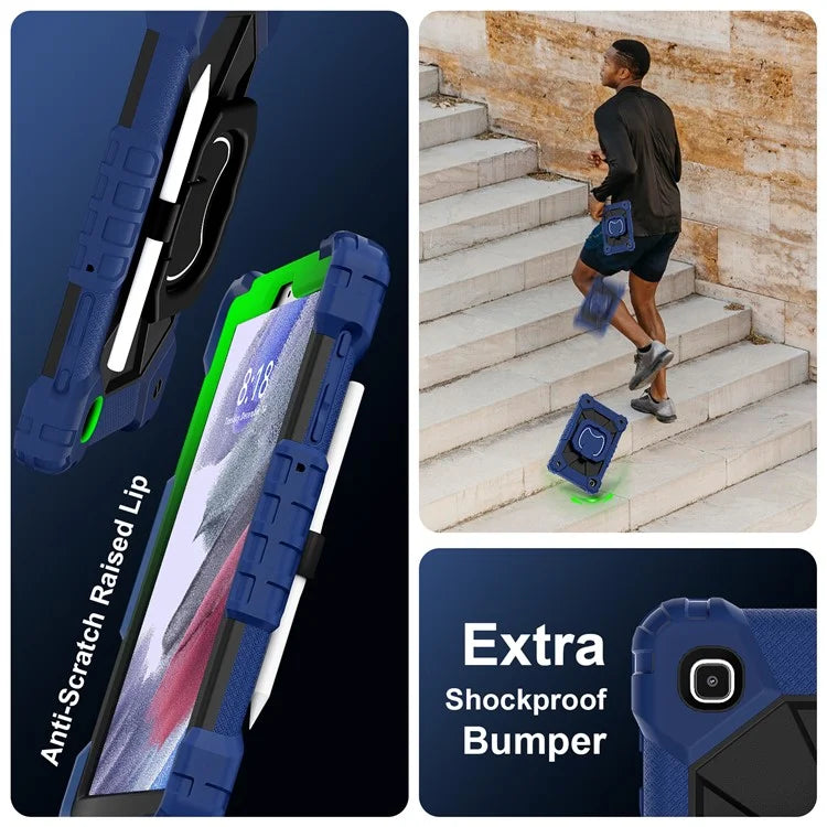 C3 Rugged Case for Samsung Galaxy Tab A7 Lite 8.7-inch T220 / T225 Kickstand Cover with Shoulder Strap