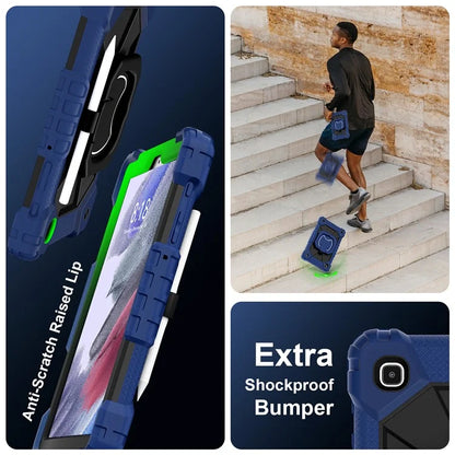 C3 Rugged Case for Samsung Galaxy Tab A7 Lite 8.7-inch T220 / T225 Kickstand Cover with Shoulder Strap