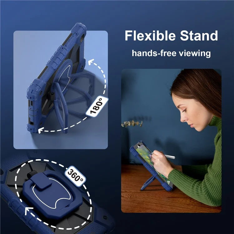 C3 Rugged Case for Samsung Galaxy Tab A7 Lite 8.7-inch T220 / T225 Kickstand Cover with Shoulder Strap