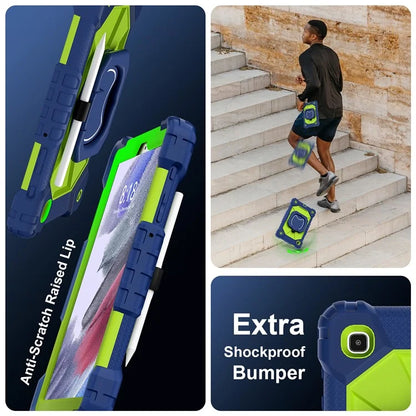 C3 Rugged Case for Samsung Galaxy Tab A7 Lite 8.7-inch T220 / T225 Kickstand Cover with Shoulder Strap