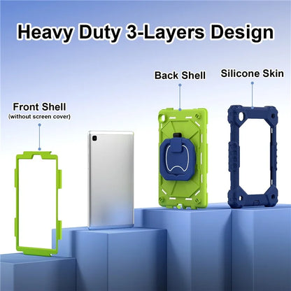 C3 Rugged Case for Samsung Galaxy Tab A7 Lite 8.7-inch T220 / T225 Kickstand Cover with Shoulder Strap