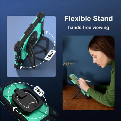 C3 Rugged Case for Samsung Galaxy Tab A7 Lite 8.7-inch T220 / T225 Kickstand Cover with Shoulder Strap