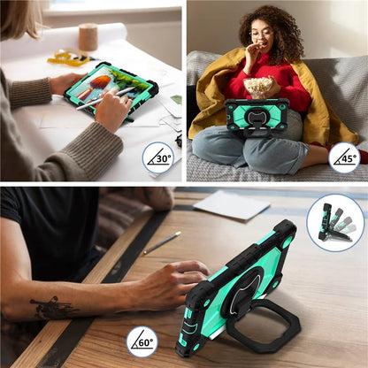 C3 Rugged Case for Samsung Galaxy Tab A7 Lite 8.7-inch T220 / T225 Kickstand Cover with Shoulder Strap