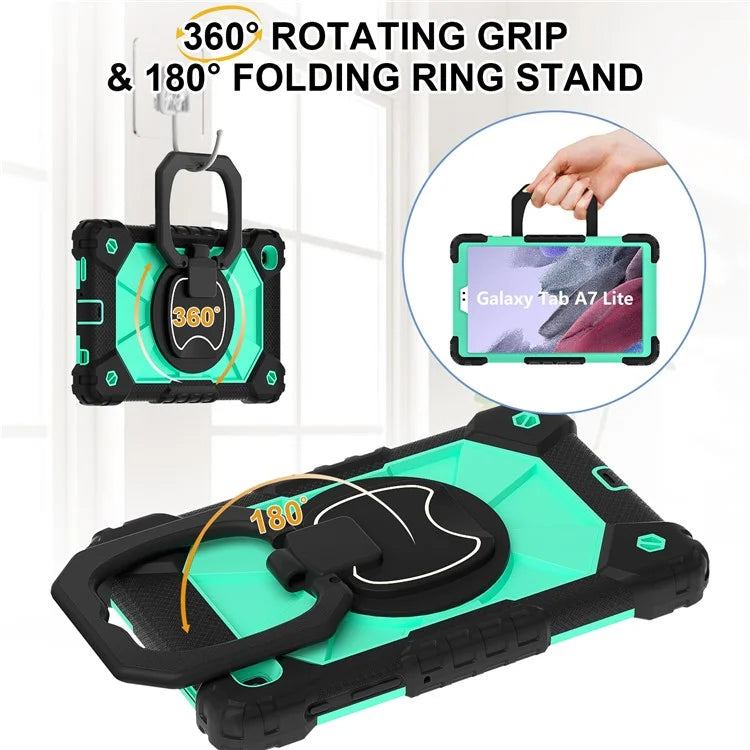 C3 Rugged Case for Samsung Galaxy Tab A7 Lite 8.7-inch T220 / T225 Kickstand Cover with Shoulder Strap