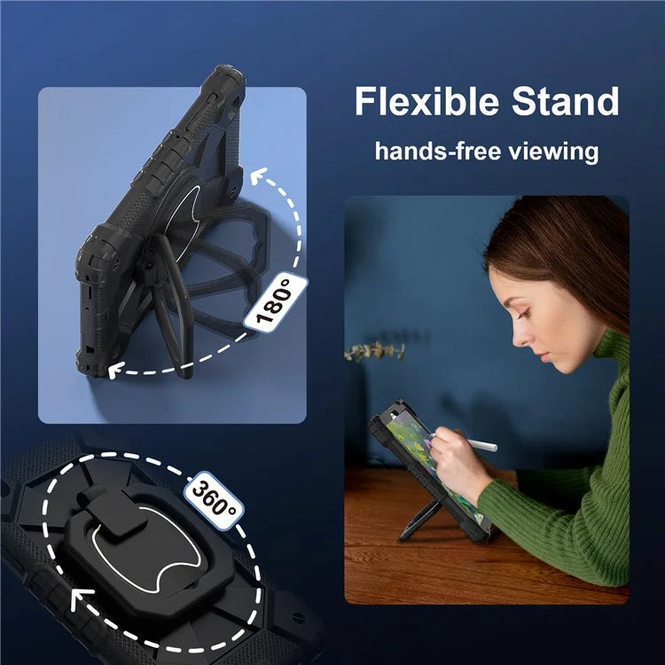 C3 Rugged Case for Samsung Galaxy Tab A7 Lite 8.7-inch T220 / T225 Kickstand Cover with Shoulder Strap