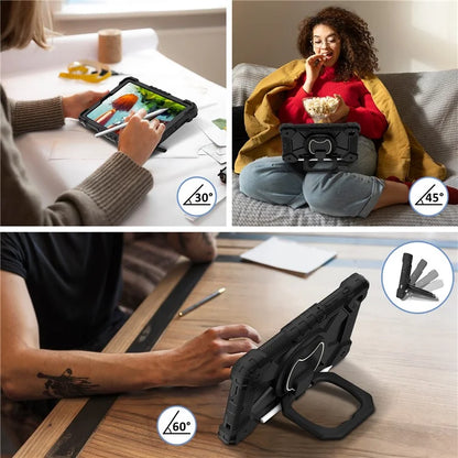 C3 Rugged Case for Samsung Galaxy Tab A7 Lite 8.7-inch T220 / T225 Kickstand Cover with Shoulder Strap