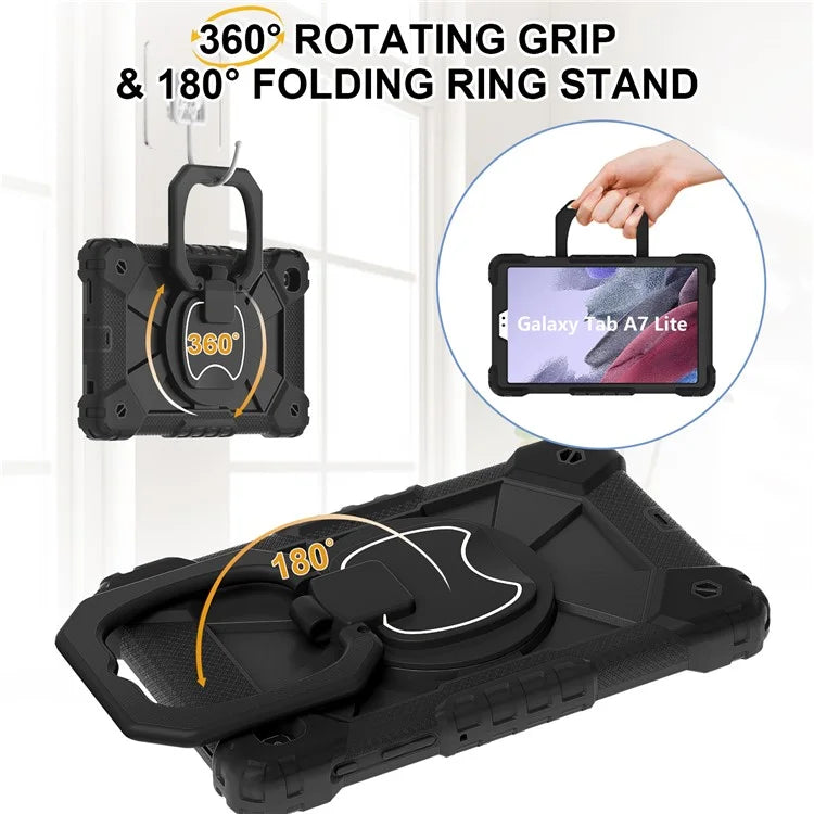 C3 Rugged Case for Samsung Galaxy Tab A7 Lite 8.7-inch T220 / T225 Kickstand Cover with Shoulder Strap