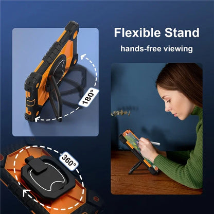 C3 Rugged Case for Samsung Galaxy Tab A7 Lite 8.7-inch T220 / T225 Kickstand Cover with Shoulder Strap