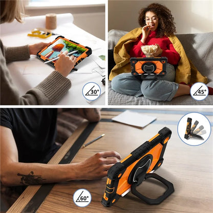 C3 Rugged Case for Samsung Galaxy Tab A7 Lite 8.7-inch T220 / T225 Kickstand Cover with Shoulder Strap