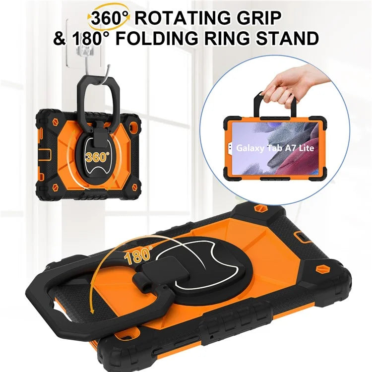 C3 Rugged Case for Samsung Galaxy Tab A7 Lite 8.7-inch T220 / T225 Kickstand Cover with Shoulder Strap