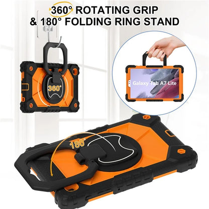 C3 Rugged Case for Samsung Galaxy Tab A7 Lite 8.7-inch T220 / T225 Kickstand Cover with Shoulder Strap