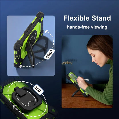 C3 Rugged Case for Samsung Galaxy Tab A7 Lite 8.7-inch T220 / T225 Kickstand Cover with Shoulder Strap