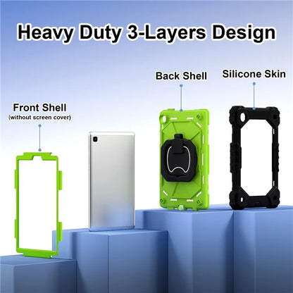 C3 Rugged Case for Samsung Galaxy Tab A7 Lite 8.7-inch T220 / T225 Kickstand Cover with Shoulder Strap
