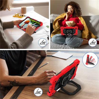 C3 Rugged Case for Samsung Galaxy Tab A7 Lite 8.7-inch T220 / T225 Kickstand Cover with Shoulder Strap