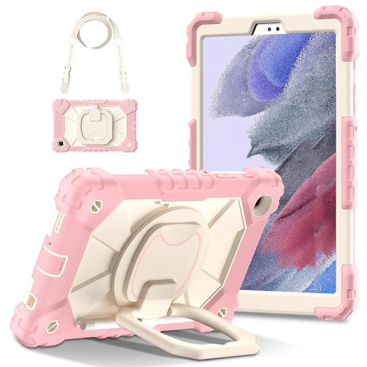 C3 Rugged Case for Samsung Galaxy Tab A7 Lite 8.7-inch T220 / T225 Kickstand Cover with Shoulder Strap