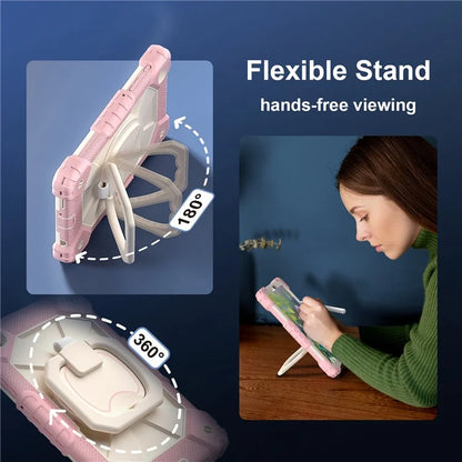 C3 Rugged Case for Samsung Galaxy Tab A7 Lite 8.7-inch T220 / T225 Kickstand Cover with Shoulder Strap