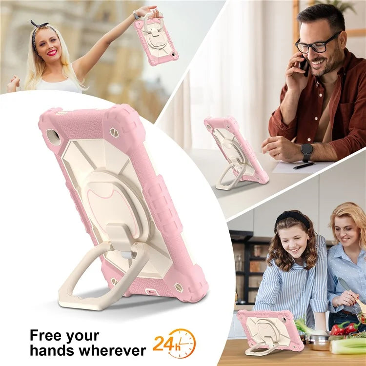 C3 Rugged Case for Samsung Galaxy Tab A7 Lite 8.7-inch T220 / T225 Kickstand Cover with Shoulder Strap