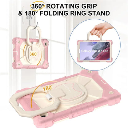 C3 Rugged Case for Samsung Galaxy Tab A7 Lite 8.7-inch T220 / T225 Kickstand Cover with Shoulder Strap