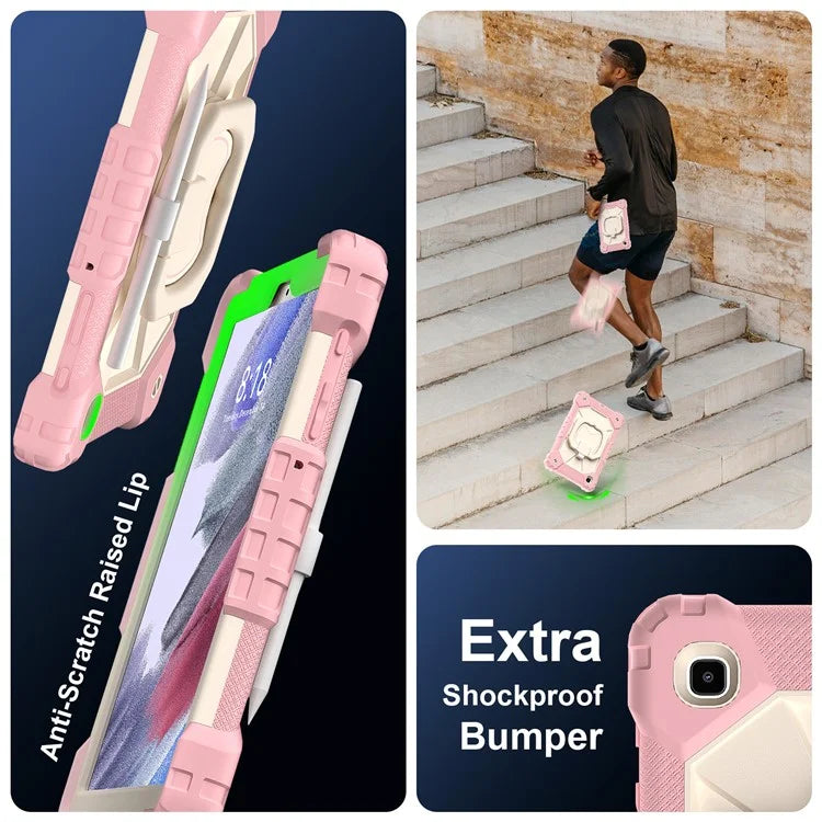 C3 Rugged Case for Samsung Galaxy Tab A7 Lite 8.7-inch T220 / T225 Kickstand Cover with Shoulder Strap