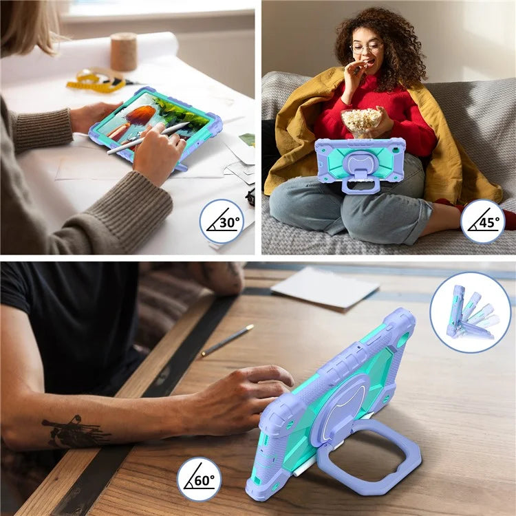 C3 Rugged Case for Samsung Galaxy Tab A7 Lite 8.7-inch T220 / T225 Kickstand Cover with Shoulder Strap