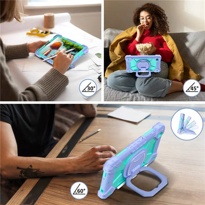 C3 Rugged Case for Samsung Galaxy Tab A7 Lite 8.7-inch T220 / T225 Kickstand Cover with Shoulder Strap