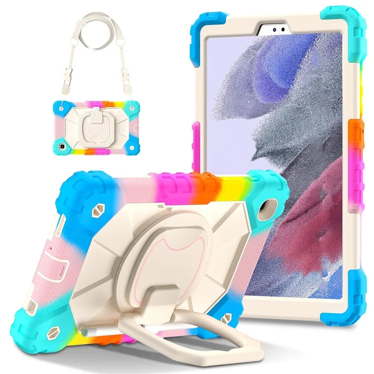 C3 Rugged Case for Samsung Galaxy Tab A7 Lite 8.7-inch T220 / T225 Kickstand Cover with Shoulder Strap