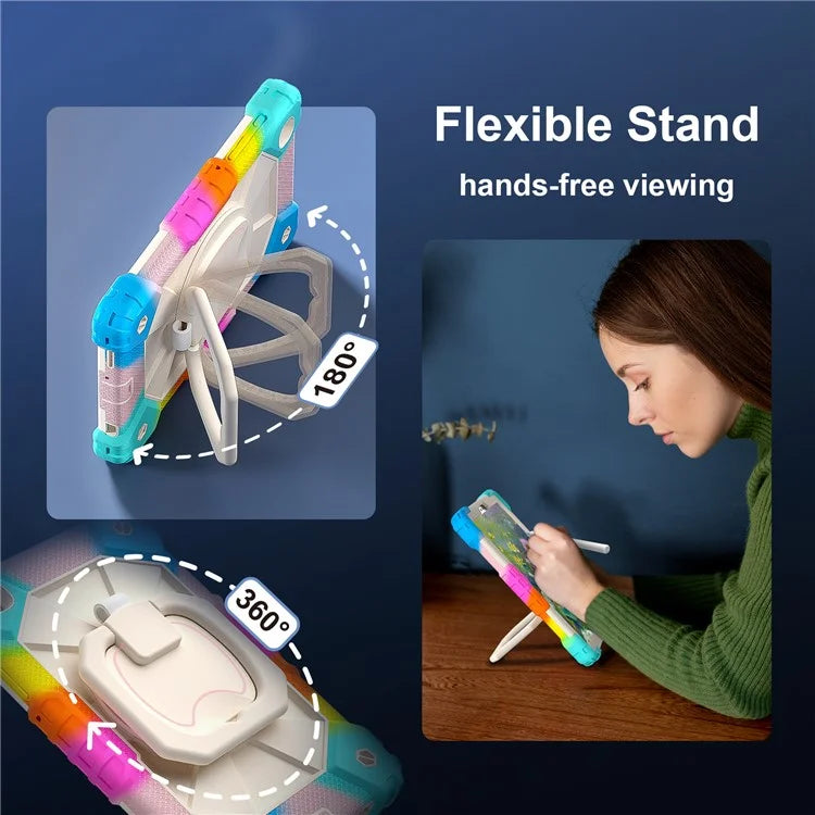 C3 Rugged Case for Samsung Galaxy Tab A7 Lite 8.7-inch T220 / T225 Kickstand Cover with Shoulder Strap