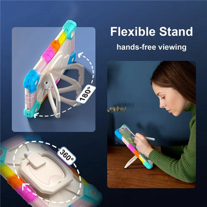 C3 Rugged Case for Samsung Galaxy Tab A7 Lite 8.7-inch T220 / T225 Kickstand Cover with Shoulder Strap