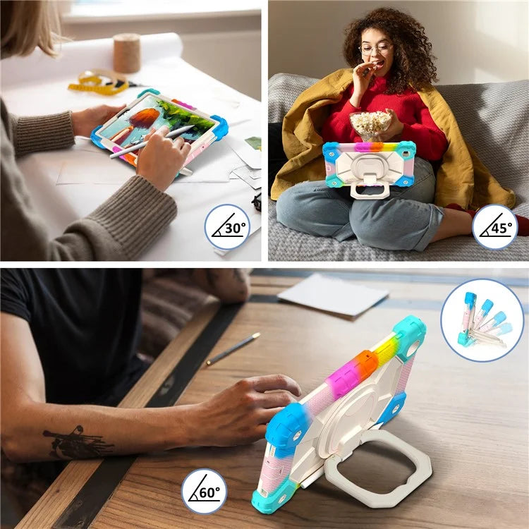 C3 Rugged Case for Samsung Galaxy Tab A7 Lite 8.7-inch T220 / T225 Kickstand Cover with Shoulder Strap