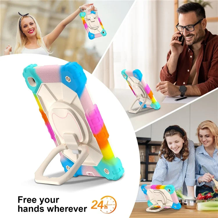 C3 Rugged Case for Samsung Galaxy Tab A7 Lite 8.7-inch T220 / T225 Kickstand Cover with Shoulder Strap