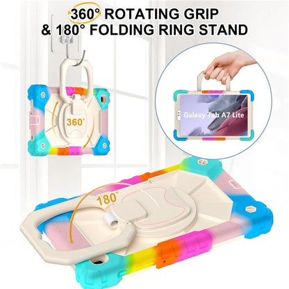 C3 Rugged Case for Samsung Galaxy Tab A7 Lite 8.7-inch T220 / T225 Kickstand Cover with Shoulder Strap