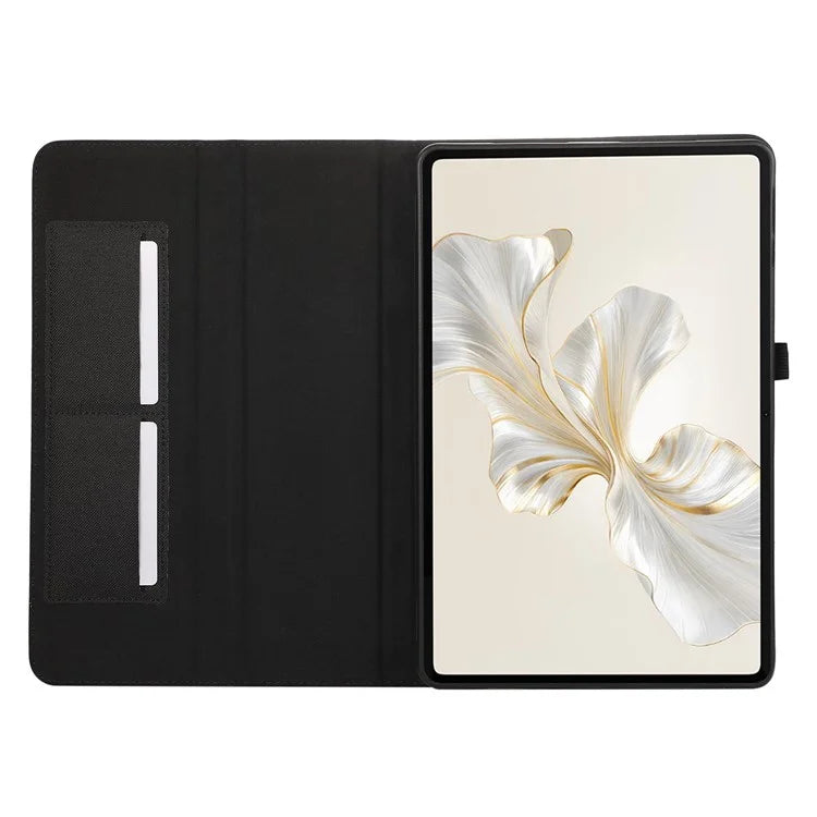 For Honor Pad 9 Leather Case Cloth Texture Tablet Cover Stand with Card Holder