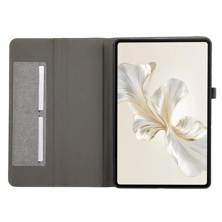 For Honor Pad 9 Leather Case Cloth Texture Tablet Cover Stand with Card Holder