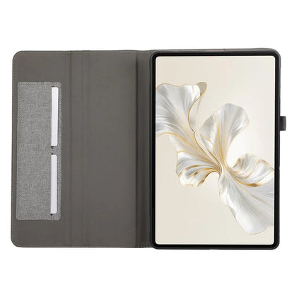For Honor Pad 9 Leather Case Cloth Texture Tablet Cover Stand with Card Holder