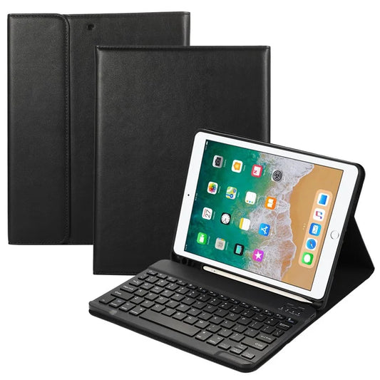 For iPad Air (2013)  /  Air 2  /  9.7-inch (2017)  /  (2018) Bluetooth Keyboard Leather Case Stand with Pen Slot