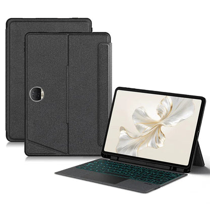 For Honor Pad 9 Leather Folio Cover Detachable Bluetooth Touchpad Keyboard with Backlight