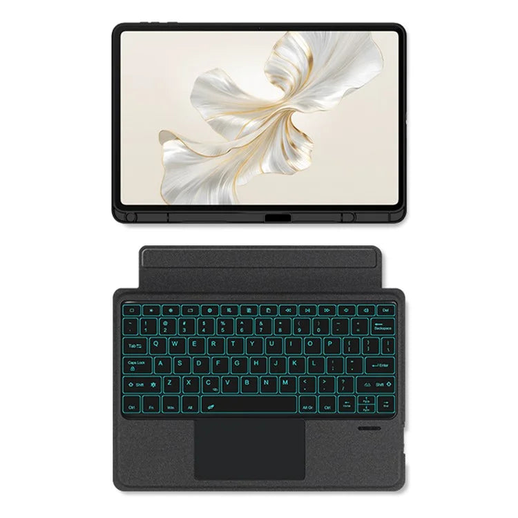 For Honor Pad 9 Leather Folio Cover Detachable Bluetooth Touchpad Keyboard with Backlight