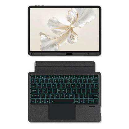 For Honor Pad 9 Leather Folio Cover Detachable Bluetooth Touchpad Keyboard with Backlight
