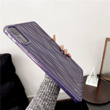 For Xiaomi Redmi Pad SE Clear TPU Case 3D Wave Texture Tablet Cover