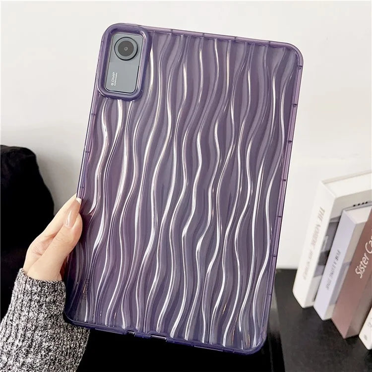 For Xiaomi Redmi Pad SE Clear TPU Case 3D Wave Texture Tablet Cover