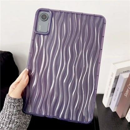 For Xiaomi Redmi Pad SE Clear TPU Case 3D Wave Texture Tablet Cover