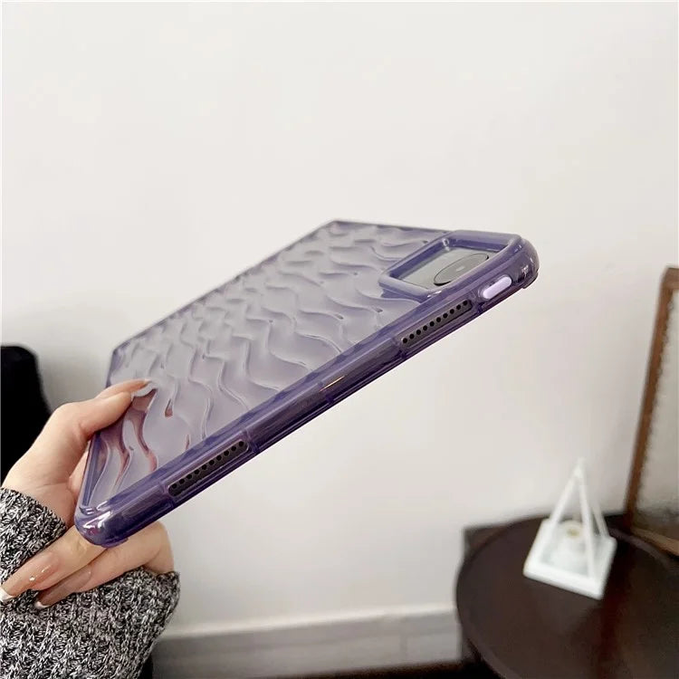 For Xiaomi Redmi Pad SE Clear TPU Case 3D Wave Texture Tablet Cover