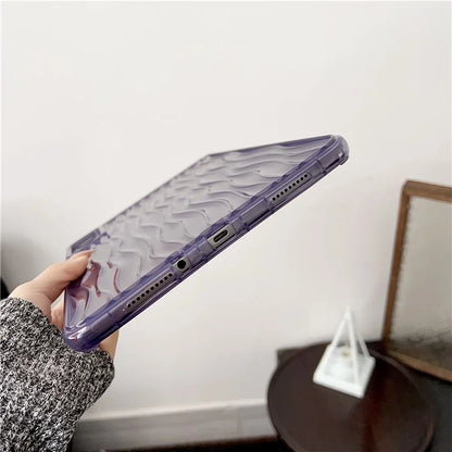 For Xiaomi Redmi Pad SE Clear TPU Case 3D Wave Texture Tablet Cover
